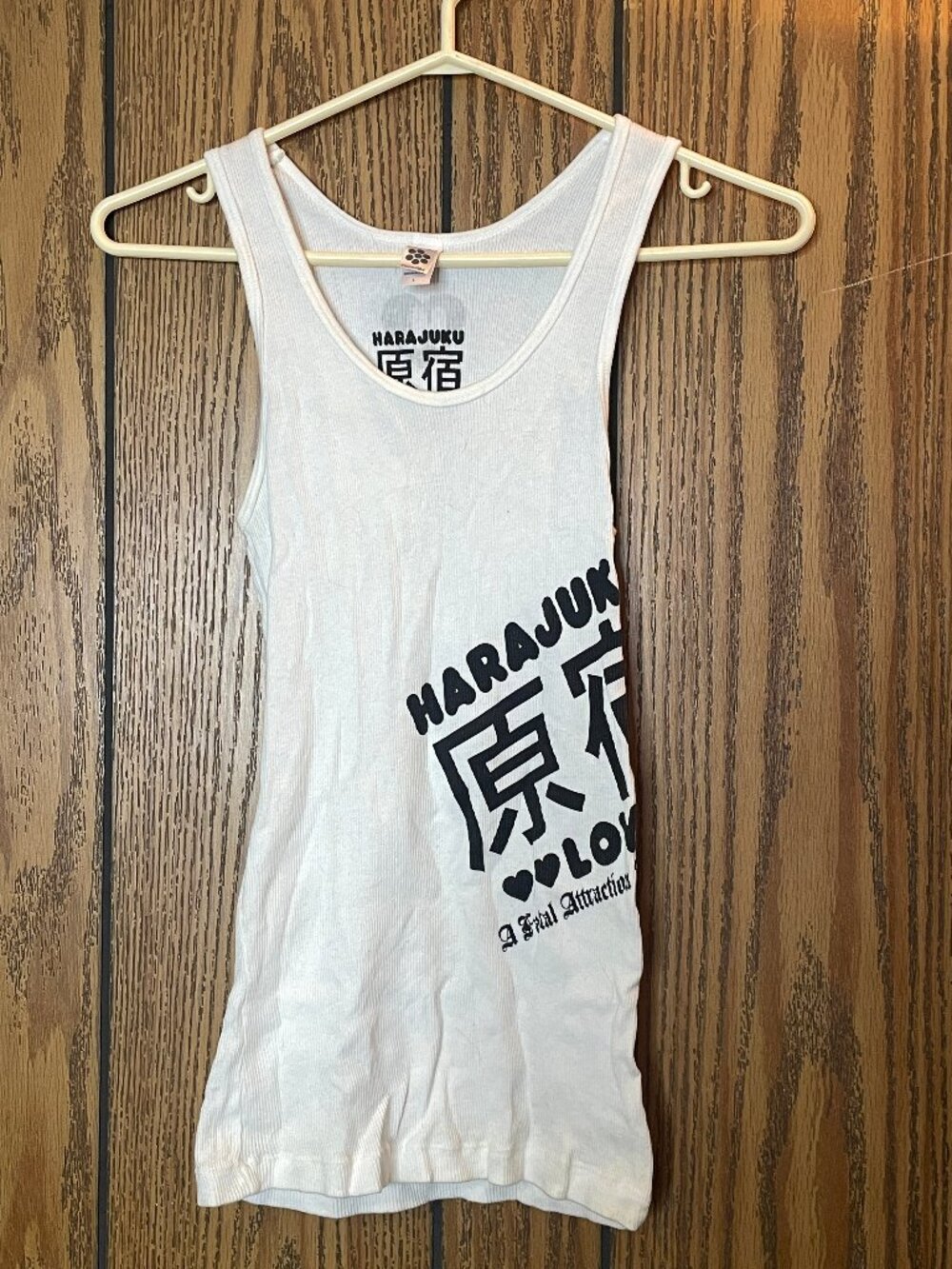 Harajuku Girls White and Black Tank Top Women's Size Large *Never Worn*